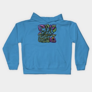 Cute Octopus Tentacle Logo Illustration Cartoon Character Purple Joe Kids Hoodie